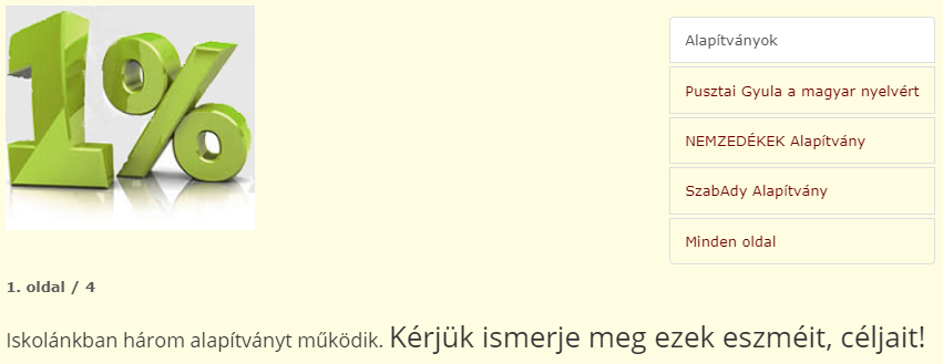 Alapítványok 1százalék